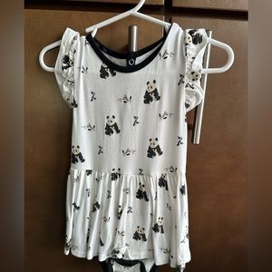 Kyte baby 12-18 BW PANDA bodysuit twirl dress VGUC